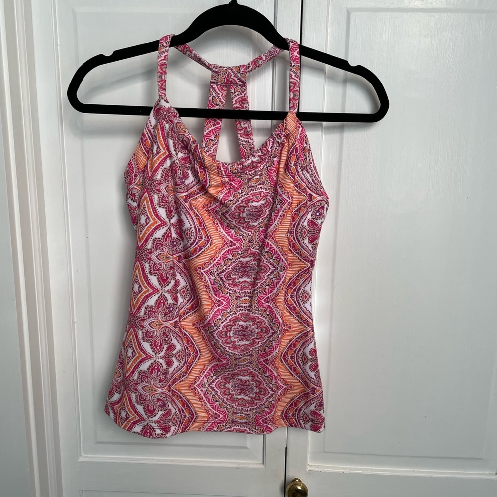 Prana yoga tank with built-in bra, size M